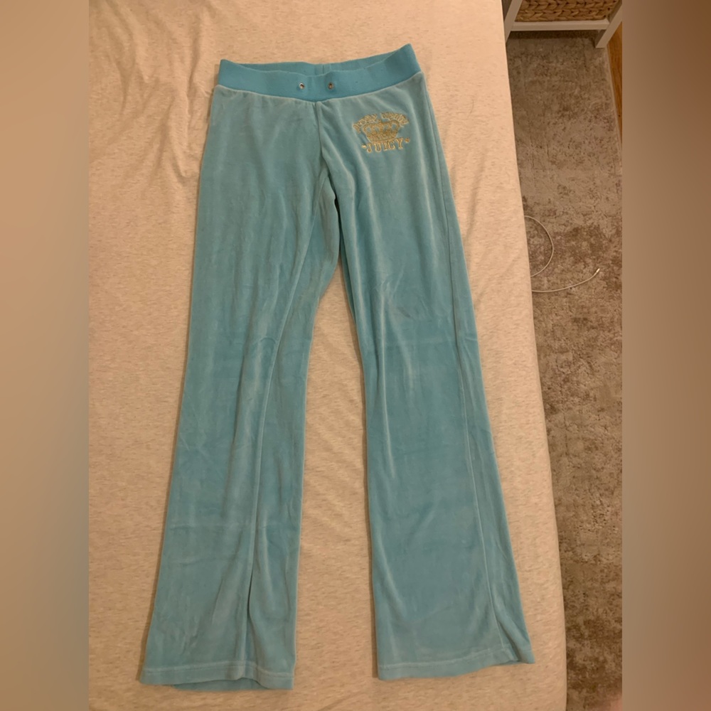 Light Blue Juicy Couture Preppy Royalty Velour Pants